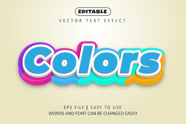 color text effect - editable text effect colorful