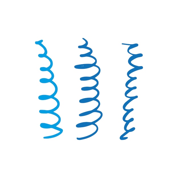 Colored blue Vector scribbles set
