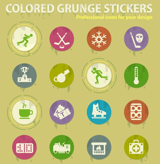 Colored grunge icons