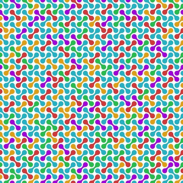 Colored seamless geometric metaballs pattern
