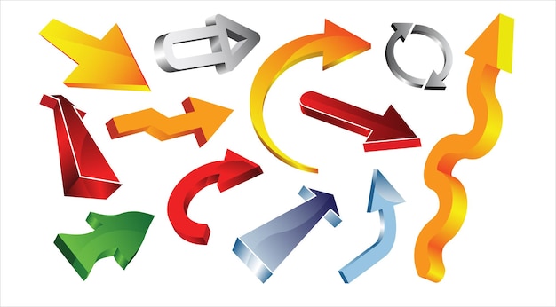 Colorful 3d arrows vector illustration