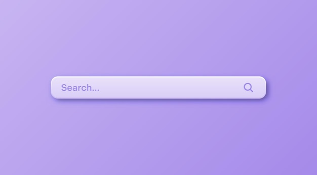 Colorful 3d search bar template internet browser engine with search box address bar and text field