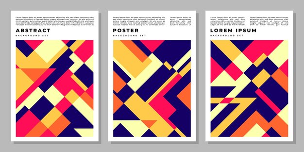 colorful abstract geometric background template copy space set for poster banner or pamphlet