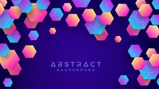 Colorful abstract hexagon background.