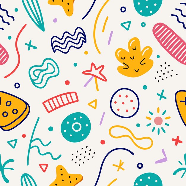 Colorful Abstract Shapes Seamless Pattern Design