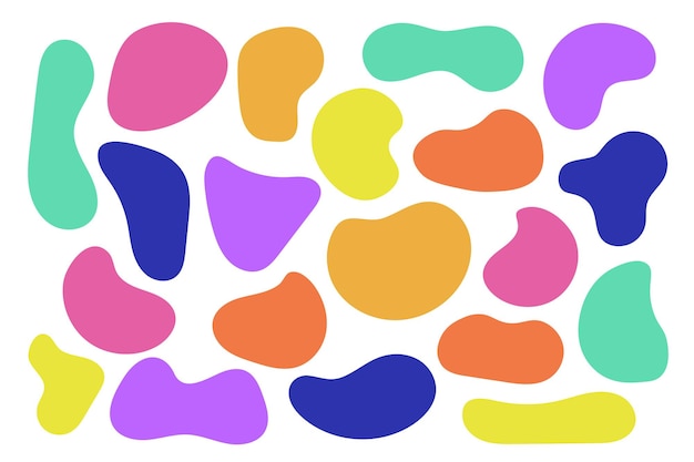 colorful abstract shapes sticker set
