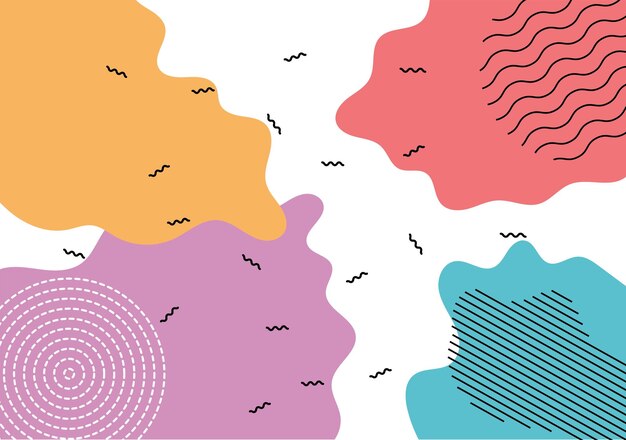 colorful aesthetic hand drawn abstract background template