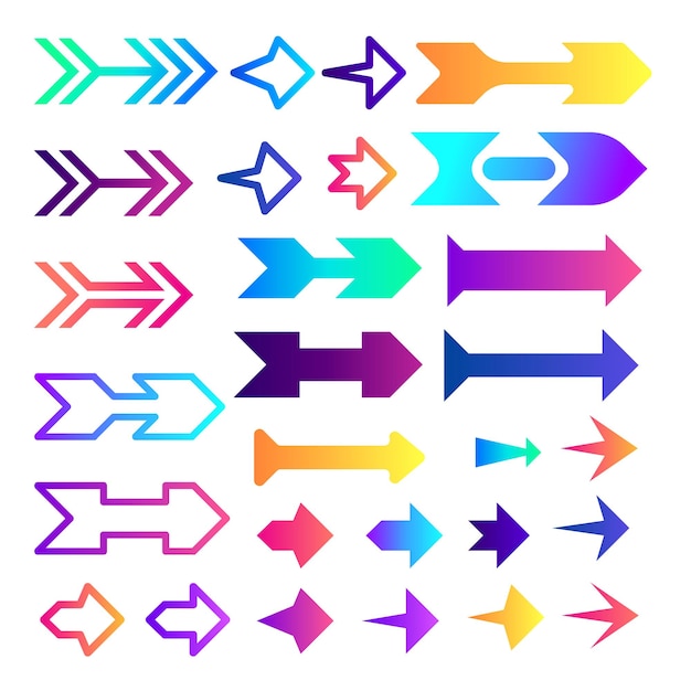 Colorful Arrows set icons Artistic Arrows set icons set of colorful arrows colorful arrow icons
