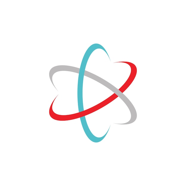 Colorful atom nucleus sign icon vector logo template flat design