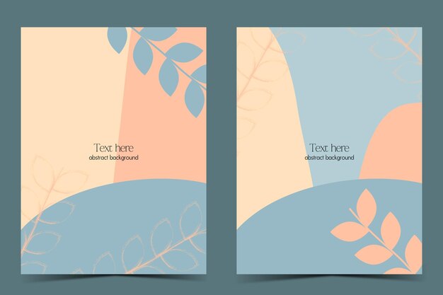 Colorful blobs style design cards set in vector