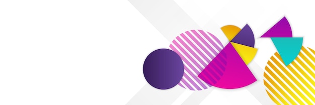 colorful blue and red purple yellow glossy squares abstract tech banner design. geometric vector background. banner web design template dynamic pattern diagonal line elements on blue background