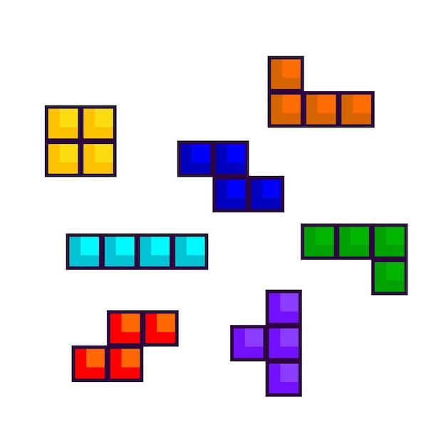 Colorful bricks video game scene