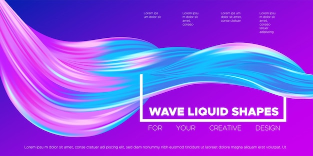 Colorful brushes abstract fluid shapes on vibrant colors gradient background