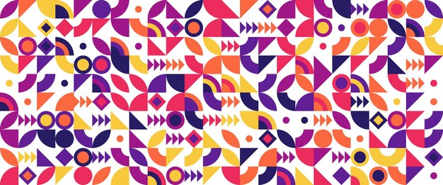Colorful colourful abstract geometric vector pattern mosaic shapes banner