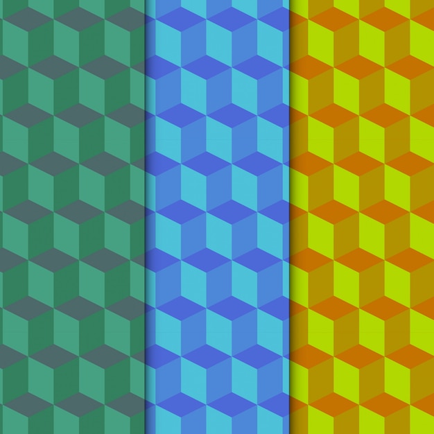 Colorful cubic pattern set