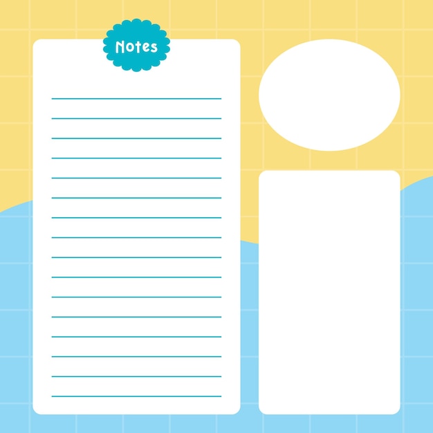 colorful daily Note digital planner template