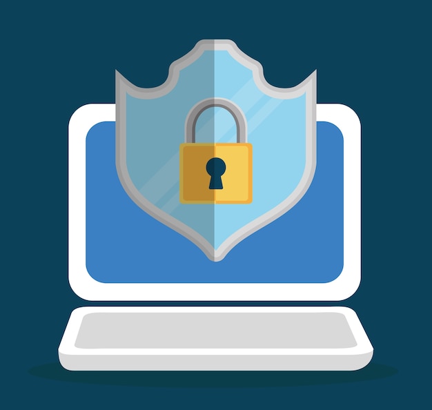 colorful design of security system, vector illustration