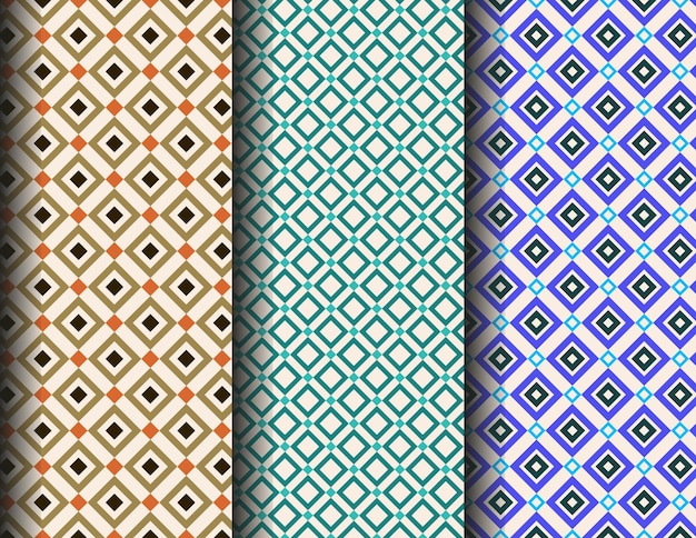 Colorful diamond fabric pattern set