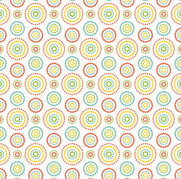 Colorful dots circles pattern on white background