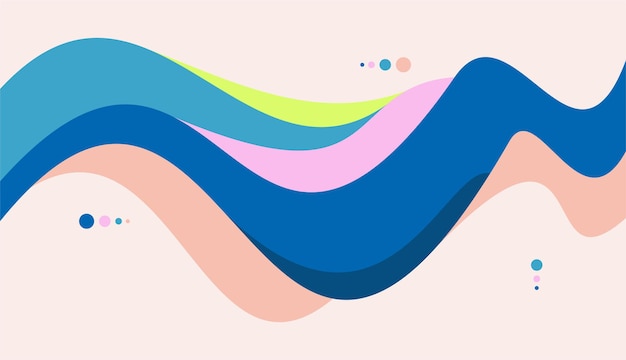 colorful dynamic wave abstract background design vector premium vector