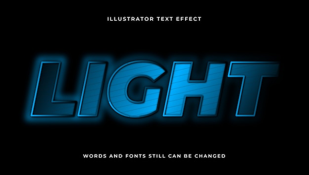 Colorful editable modern text with light effect