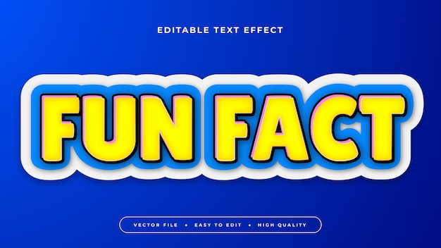 Colorful fun fact 3d editable text effect font style