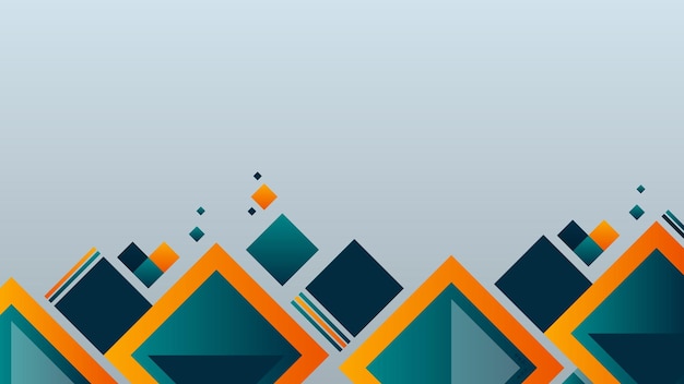 Colorful Geometric Abstract Art With Orange And Blue Diamond Shapes