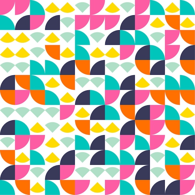 Colorful geometric bauhaus pattern cute background