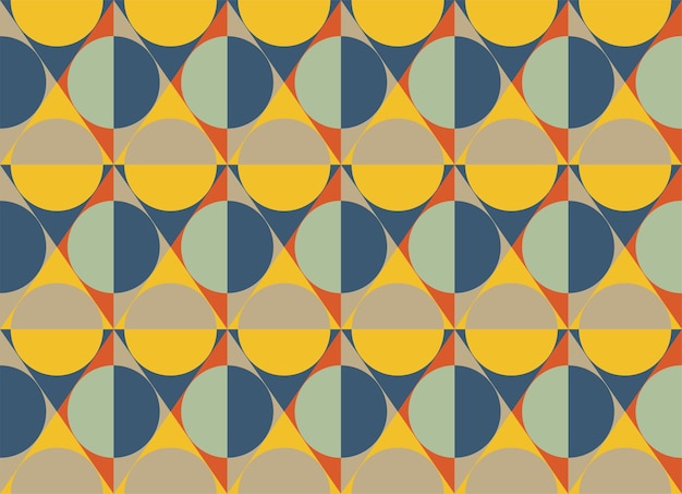 Colorful geometric seamless pattern with circles and shapes