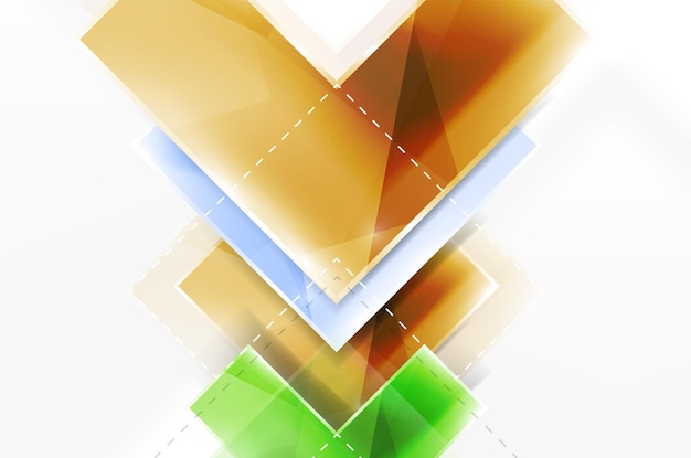 Colorful glossy arrow shapes Abstract background