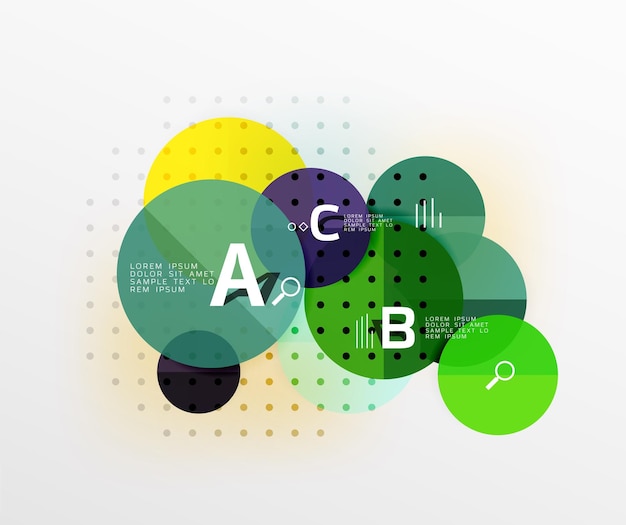 Colorful glossy circle infographics Vector template background for workflow layout diagram number options or web design