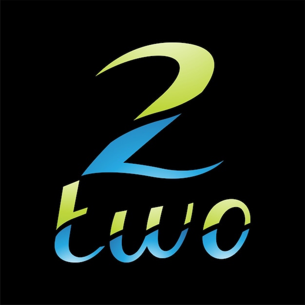 Colorful Glossy Number 2 Icon on a Black Background Icon 7