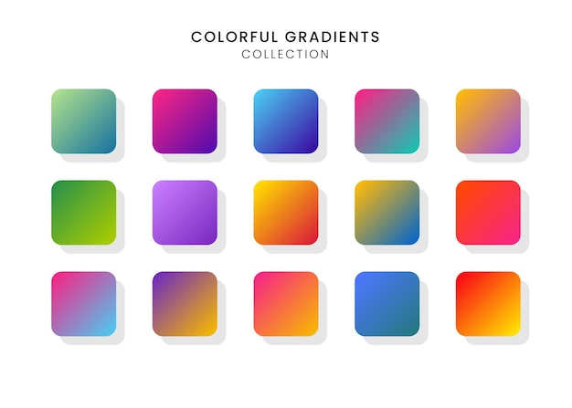 Colorful gradient collection Free Vector