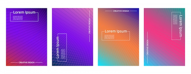 Colorful Gradient Minimal Geometric Line Pattern Background Cover Template