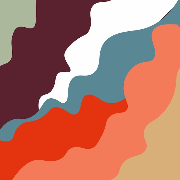 Colorful hand drawn wave background