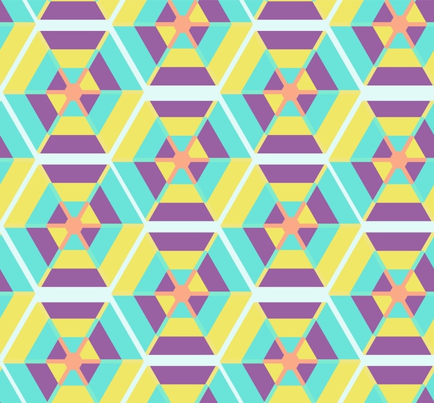 colorful hipster polygons seamless pattern with ethnic tribal rhomb trapeze and triangle motif