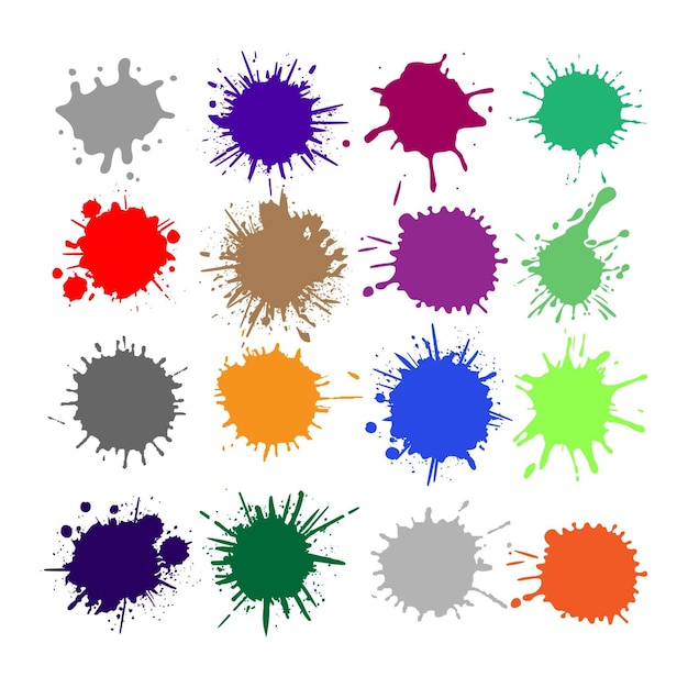 Colorful ink stains Abstract paints splashes and wet splats Color paint splatter watercolor stain