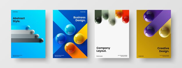 Colorful leaflet A4 design vector layout bundle