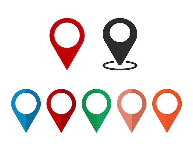 Colorful Map Markers Set for Digital Design