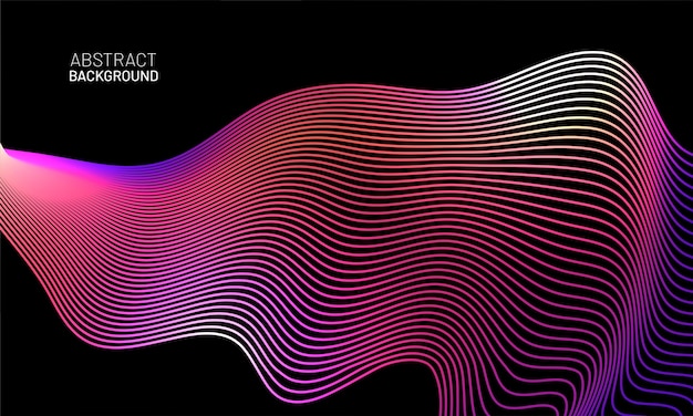 Colorful pink and purple glowing dynamic wavy line. Abstract light neon wave
