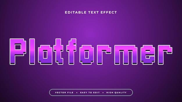 Colorful platformer 3d editable text effect font style