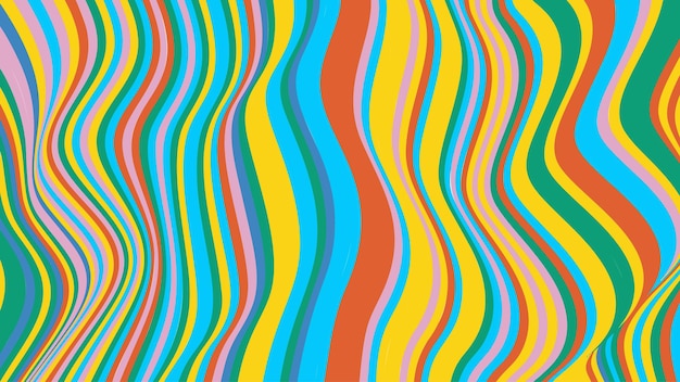 colorful rainbow striped wavy pattern design
