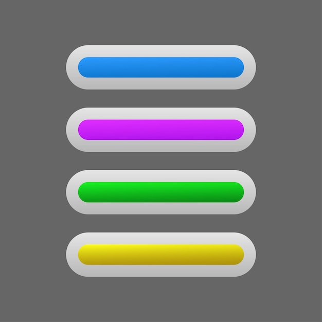 colorful rectangular web button vector