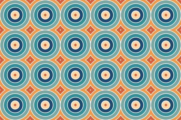 Colorful retro rainbow circles seamless pattern