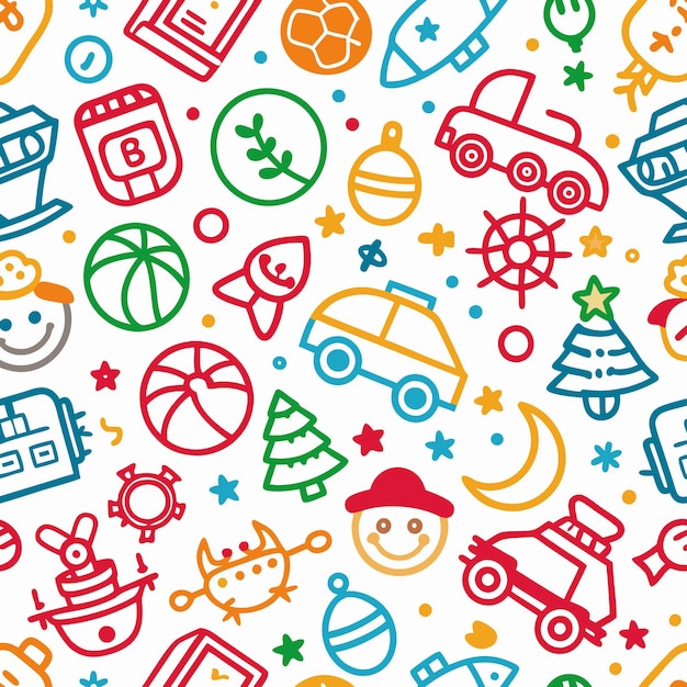 colorful scribble pattern with various shapes