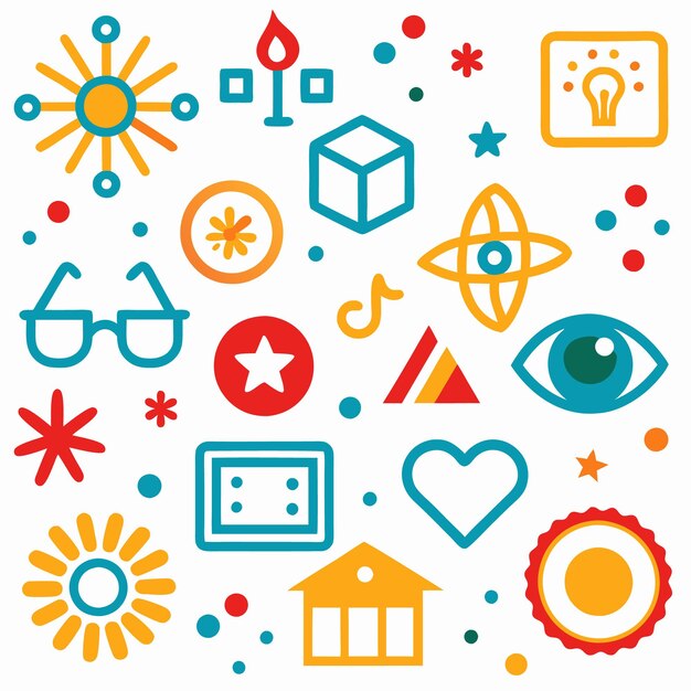 colorful scribble pattern with various shapes