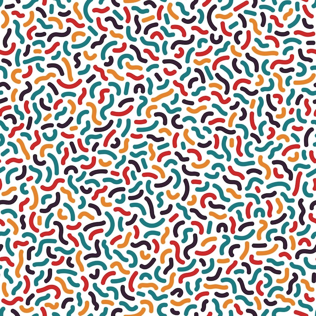 Colorful seamless pattern Fashion 8090s Bright Curve mosaic textures