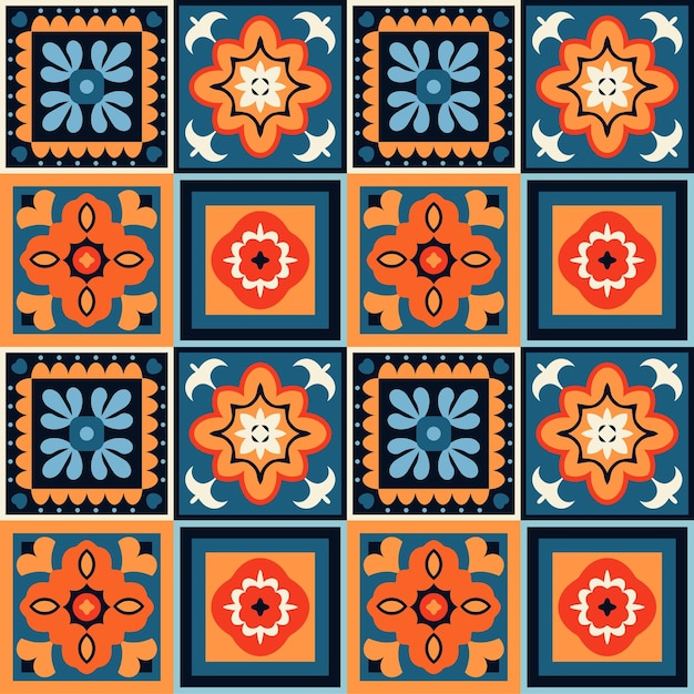 Colorful talavera pattern showing mexican or spanish culture