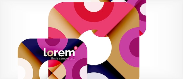 Colorful trendy geometric shapes background