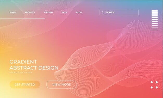 Colorful Vector Gradient Summer Background for Landing Page